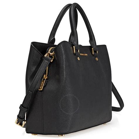 michael kors savannah black and silver|michael kors saffiano bag black.